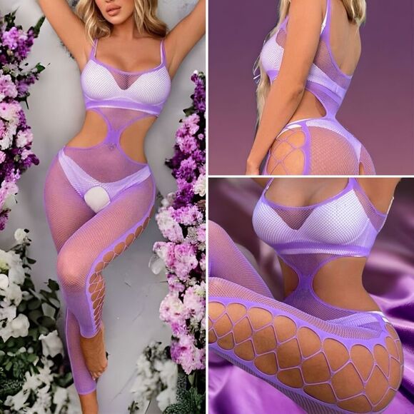 Lavender, Neon Green, Black, Hot Pink l Bodystocking l OS l High-stretch l New - Picture 7 of 10